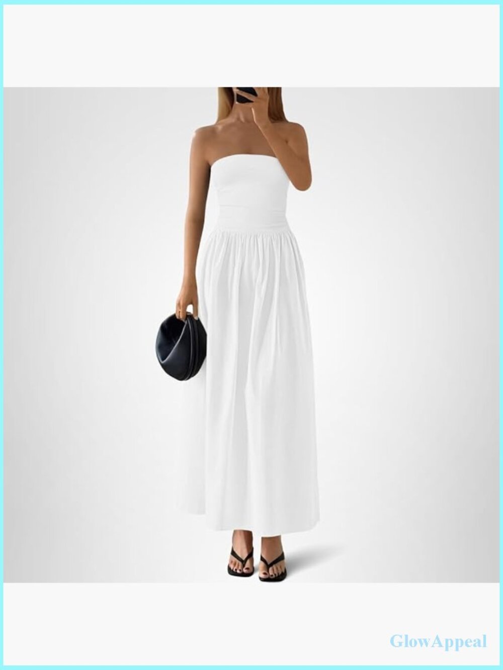 Strapless Maxi Dress with Pockets A-Line Flowy